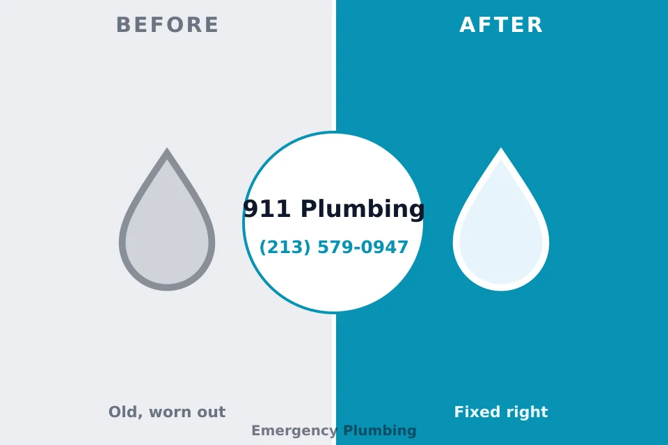 Before and after: plumbing repair Terryville, NY
